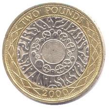 Cigarette Note or Other Object Through £2 Pound Coin